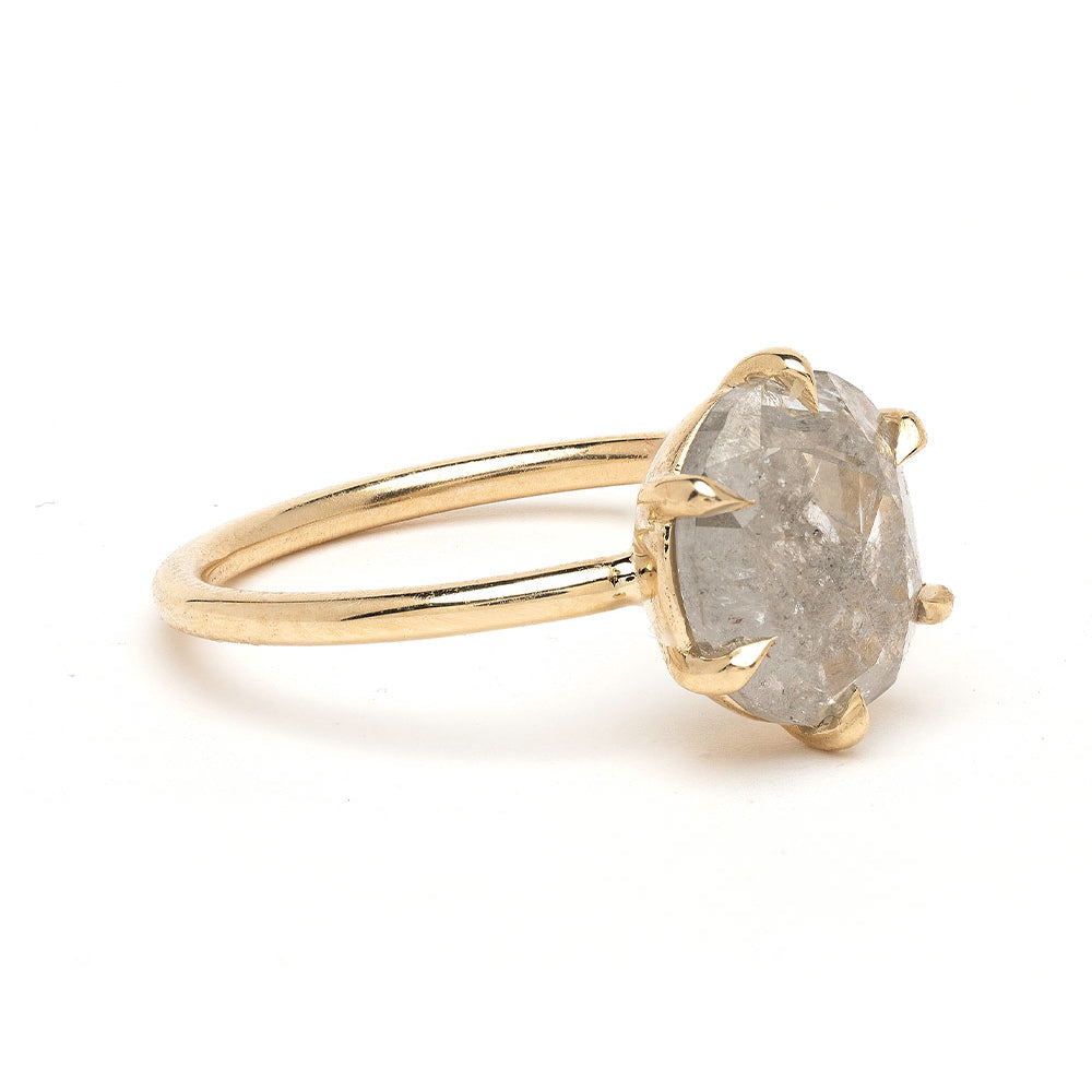 Kate by SK-R31-RC-OS-SP gold understated engagement ring with clear oval stone solitaire