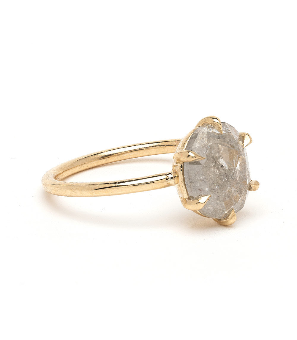 Kate by SK-R31-RC-OS-SP gold understated engagement ring with clear oval stone solitaire