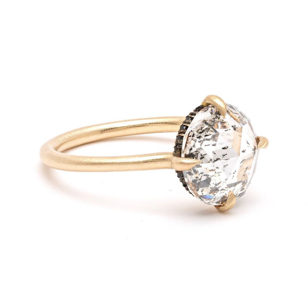 Billie SK-R94-RC-SP-LG gold engagement ring with a clear princess-cut diamond and halo detailing