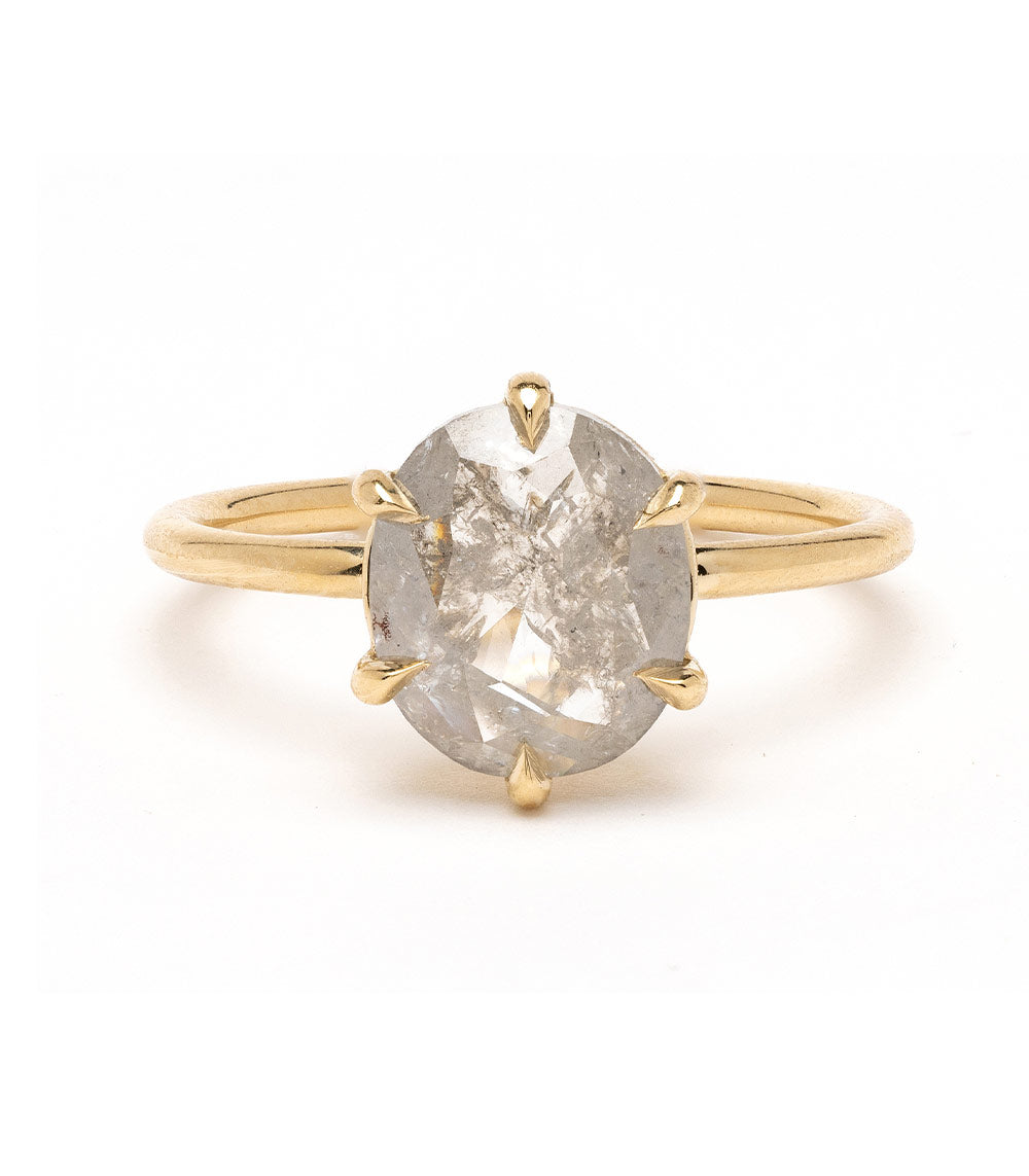Kate SK-R31-RC-OS-SP understated unique engagement ring in gold with oval center diamond and prong setting