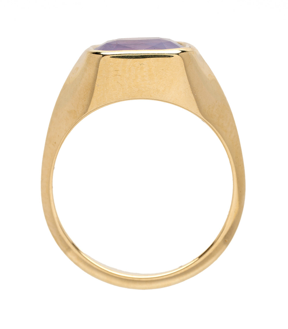 Tristan by SK-R113-CC-PS-2.01 gold ring with oval purple gemstone set in a thin bezel