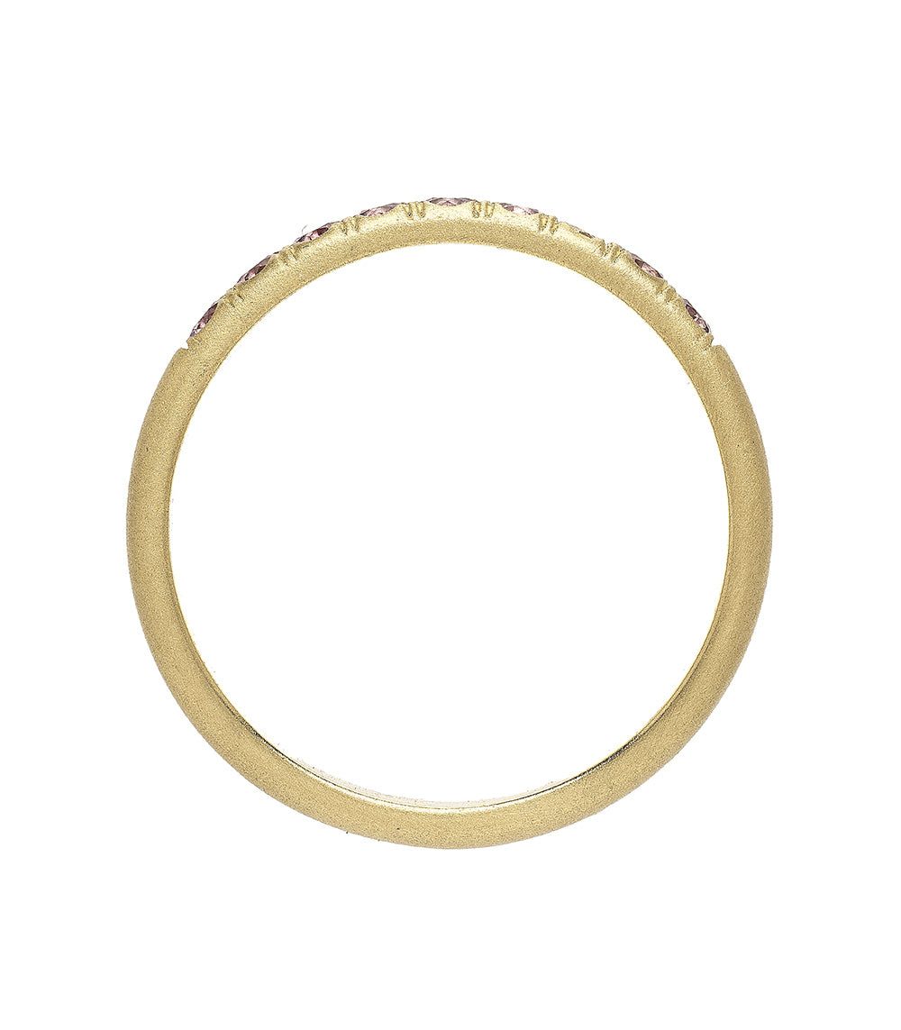 Vintage Inspired Stacking Band LF-R1-LS band in shiny 14K yellow gold with inset stones for a vintage look