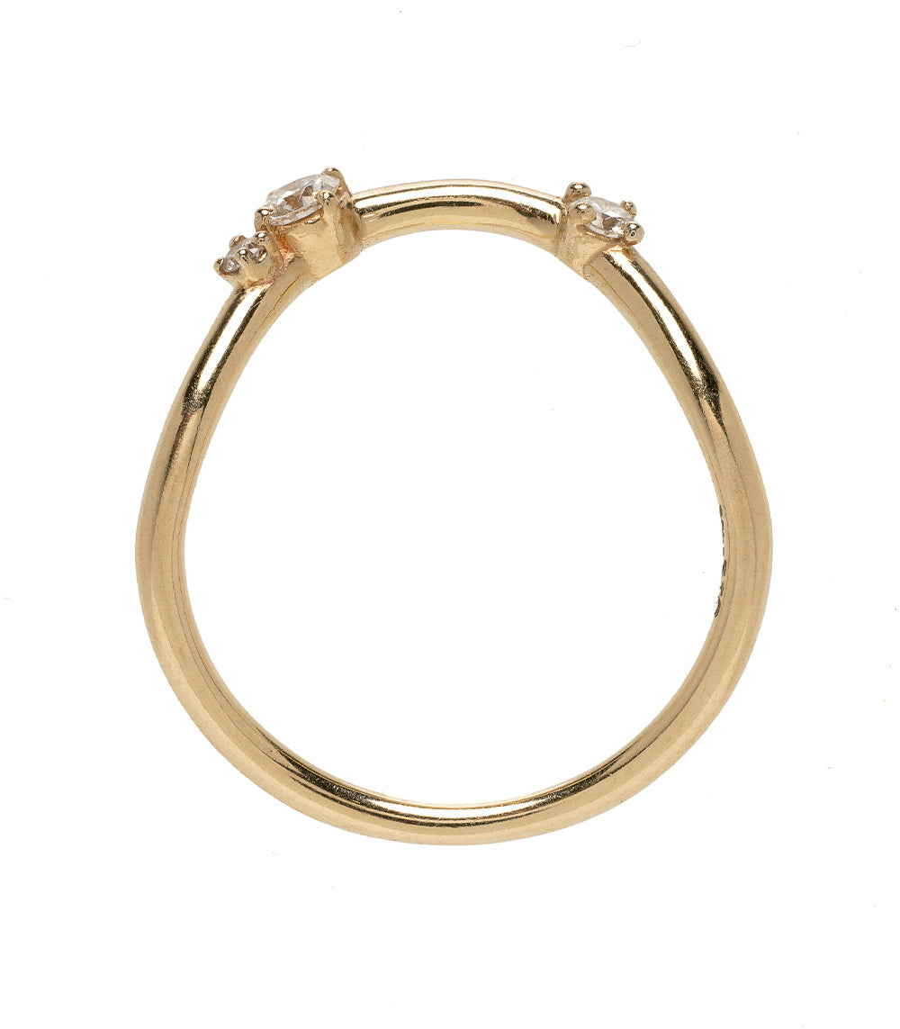 Beau Band with Scattered Diamonds by A-R41-3S diamond ring band in 14K yellow gold with scattered stones