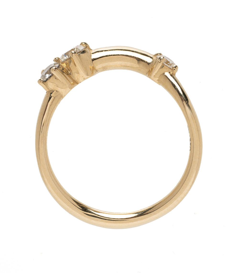 Small Melt Band EGB-R1-3D-LG engagement ring band yellow gold shiny—3 stone engagement ring