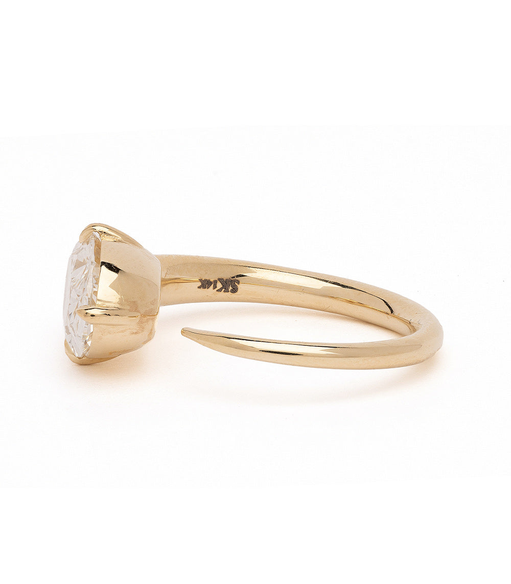 Sloane SK-R86-EW-LGD-OB-2.67 gold engagement ring with clear square-cut stone