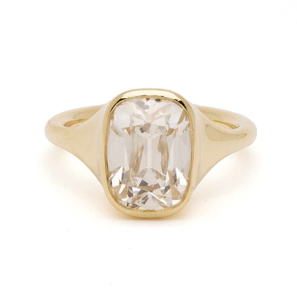 Isolde SK-R121-LGD-OMC-3.78 unique engagement ring in gold with lab grown diamond center stone