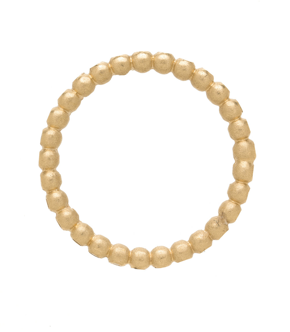 Bubble Band R-R14 band in 14K yellow gold matte finish with round bead links ring