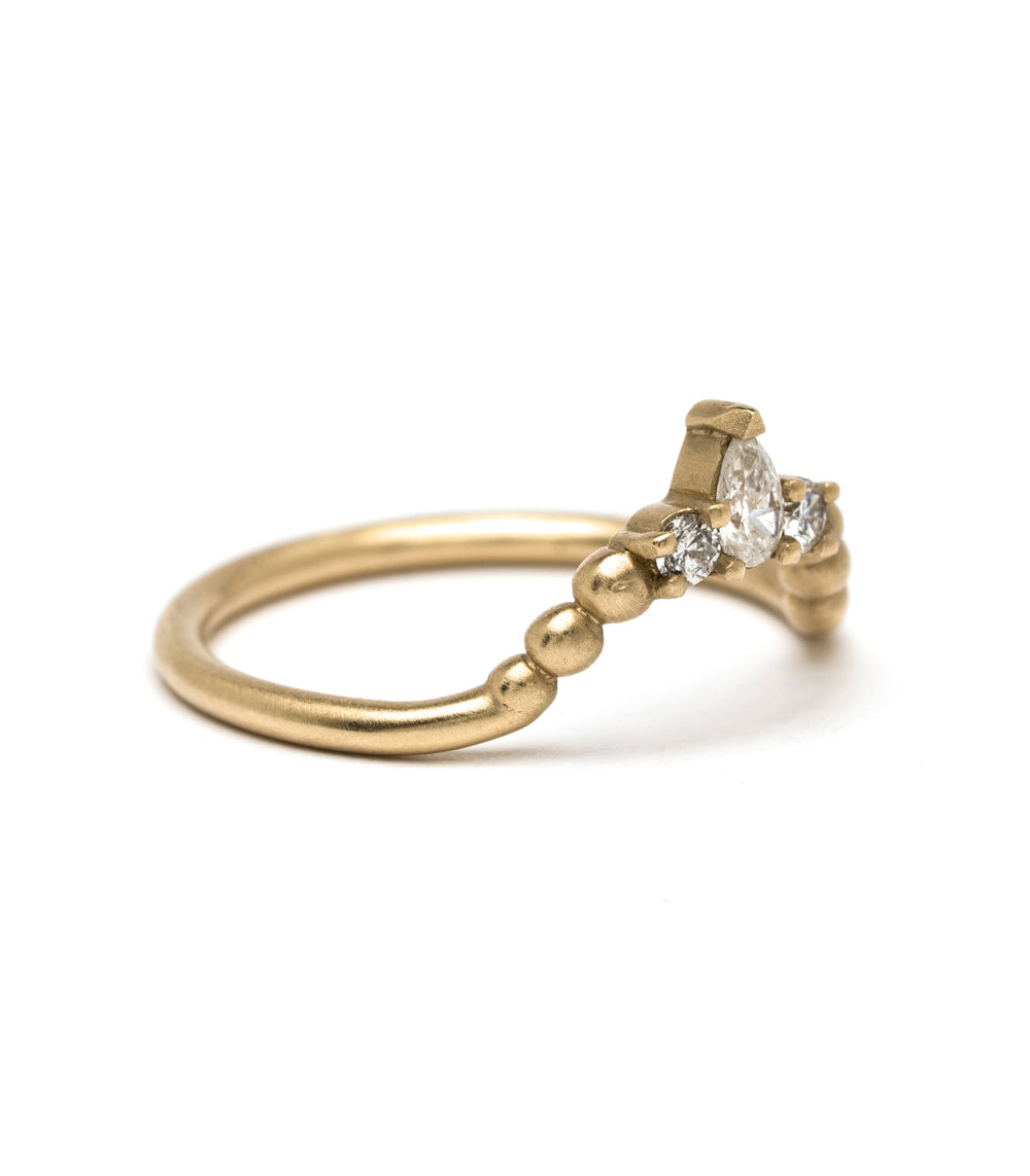 Tiara Nesting Band AL-R14 14K yellow gold ring band with shiny finish, 3 stone engagement ring design