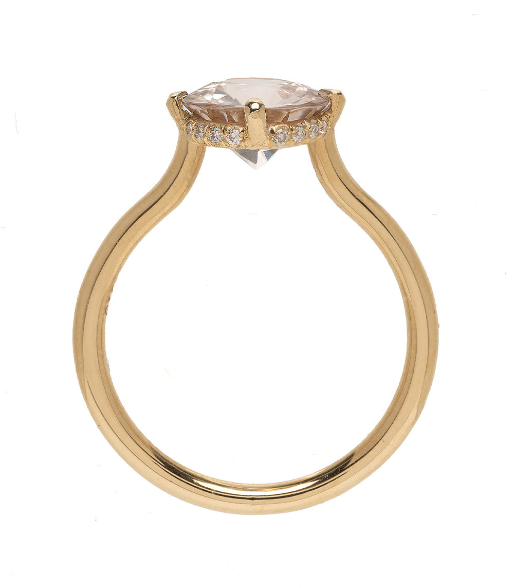 Billie SK-R94-ZIR-RB gold engagement ring with marquise center stone and small pave accents