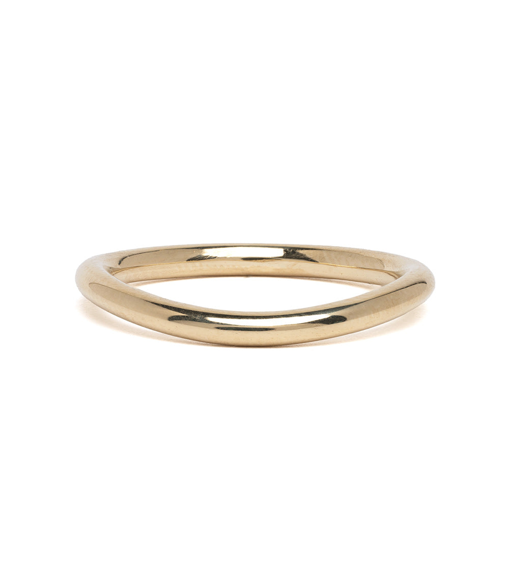 Mini Melt EGB-R18 ring in 14K yellow gold with a softly stacked band look and understated shine