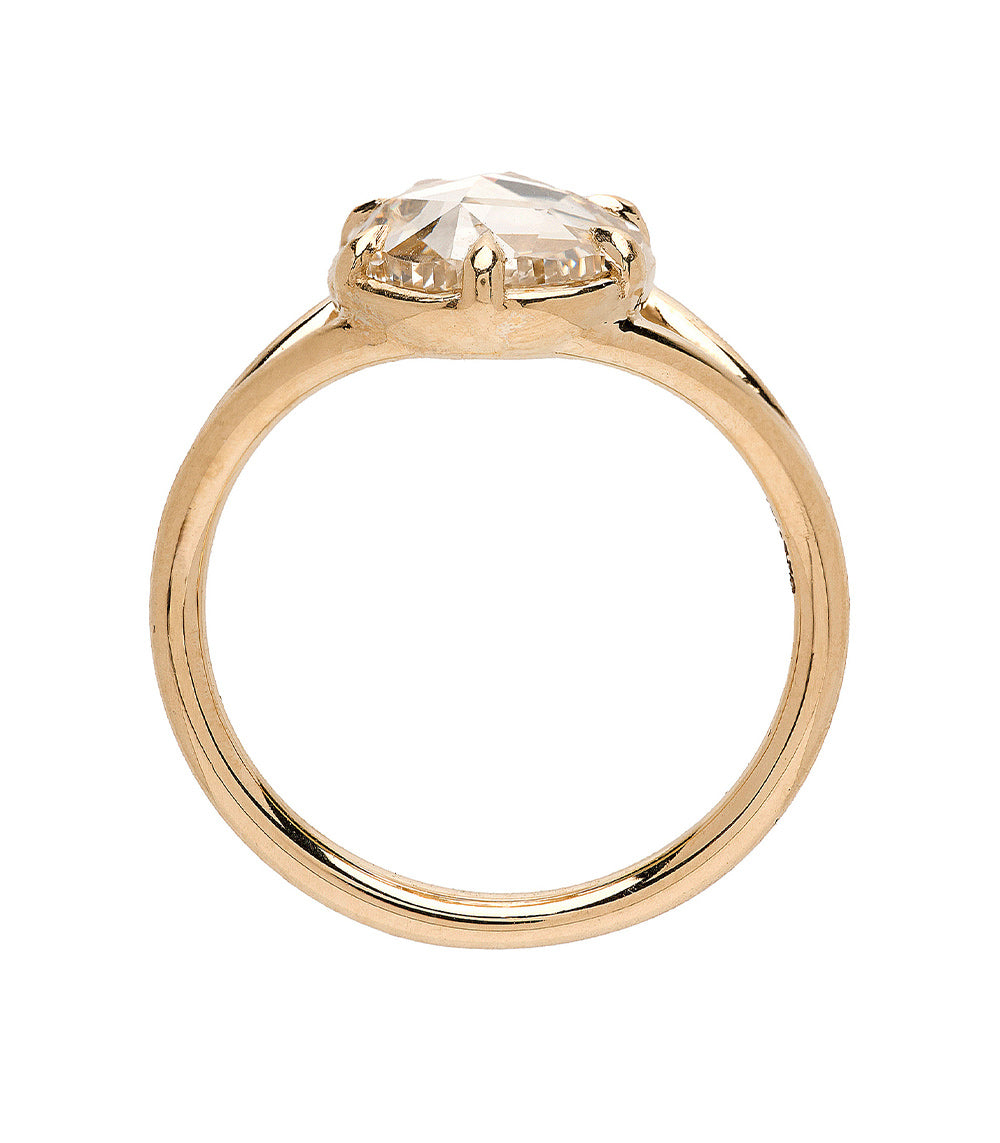 Marlow SK-R109-ND-RRC-CD-2.02 gold ring with faceted clear center stone in warm metal setting