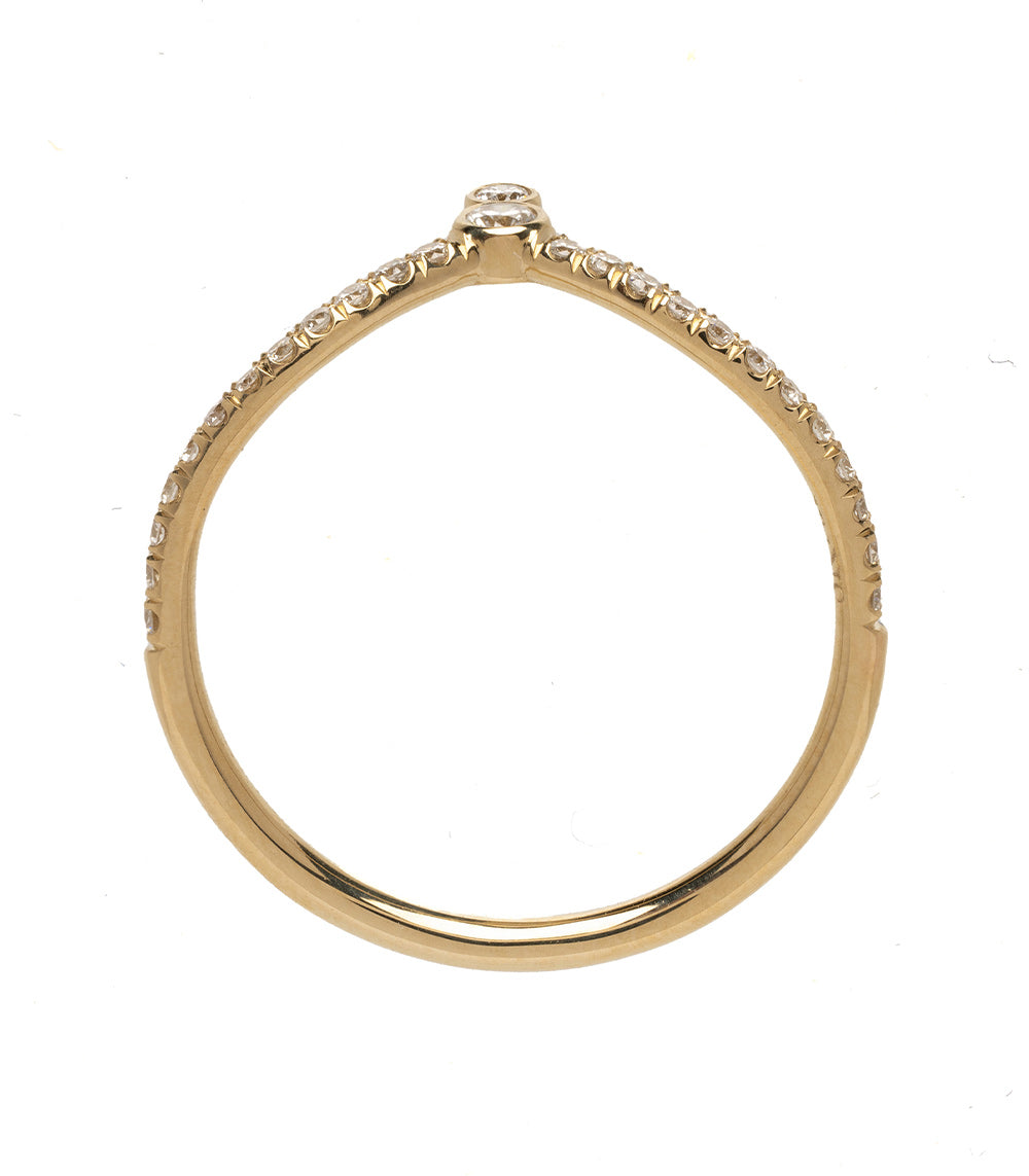Tiara Bezels Nesting Band by AL-R2-D-P band in 14K yellow gold with shiny bezel-set stones and high polish