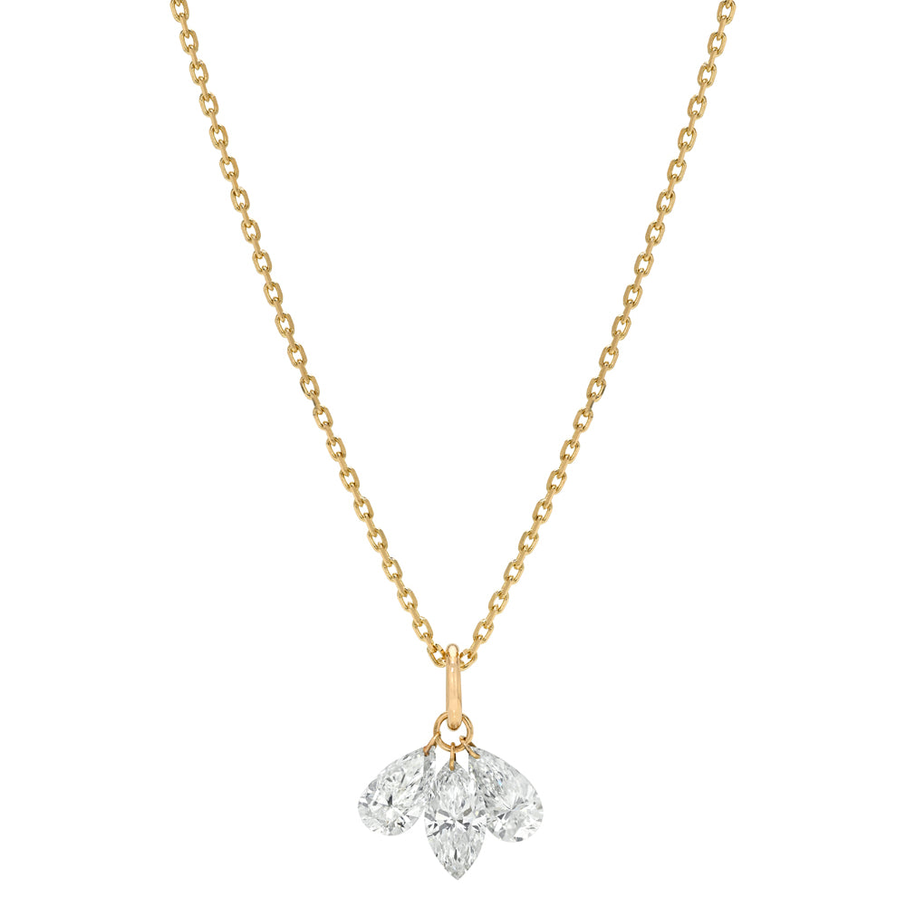 Triple Drilled Diamond Dainty Layering Necklace On 14k Yellow Gold Chain Sk Dd N1 Lgd A