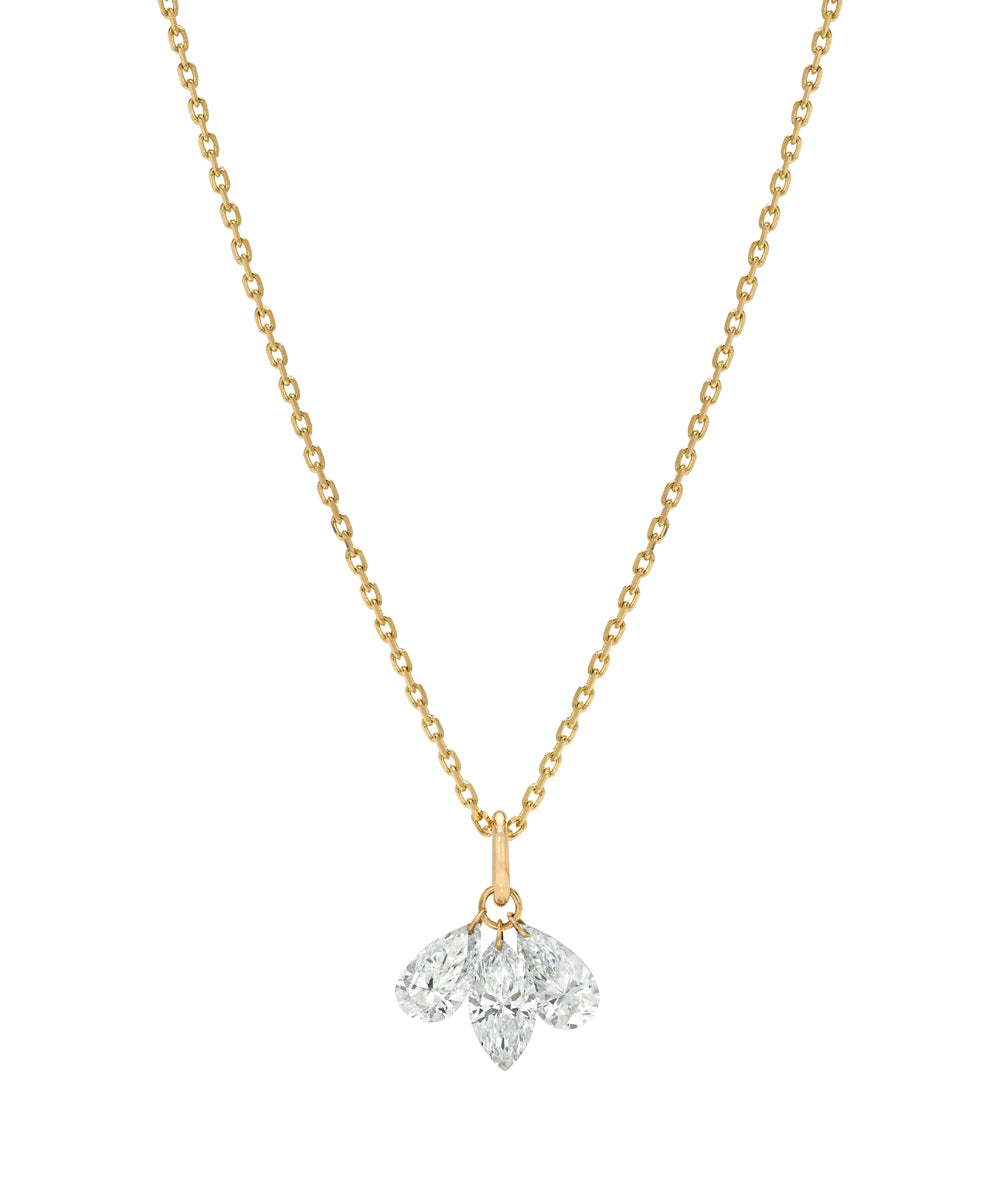 Triple Drilled Diamond Dainty Layering Necklace On 14k Yellow Gold Chain Sk Dd N1 Lgd A