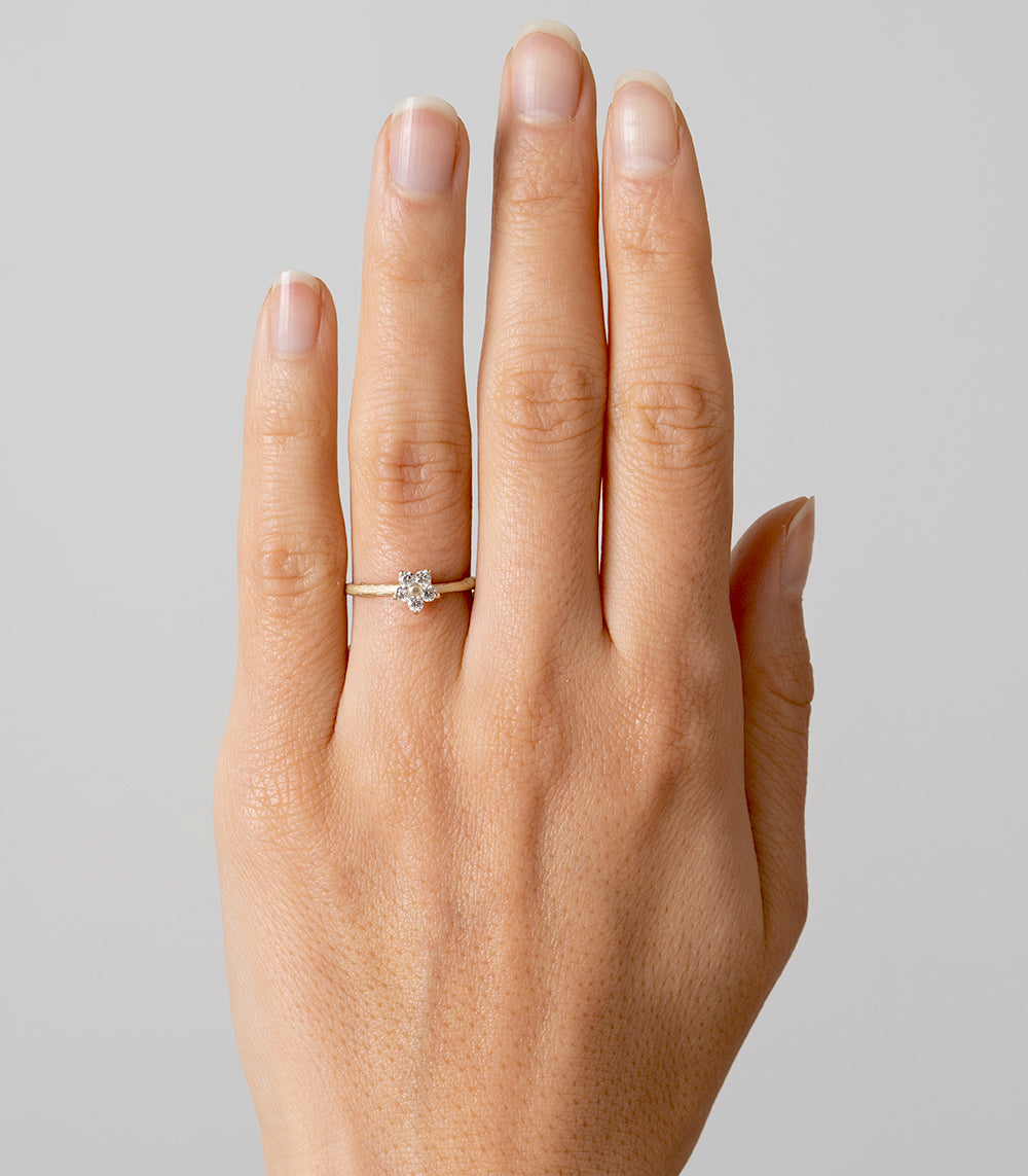 LF-R7-ys-v-sh-yg- understated engagement ring by LF-R7-WD in 14K yellow gold with shiny band
