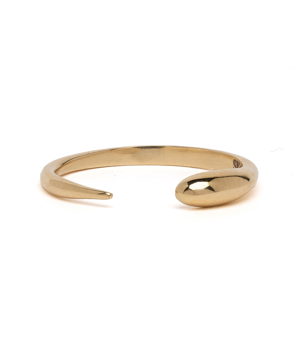 Comet Band NB-R1 matte yellow gold band ring with sleek profile and subtle shine.