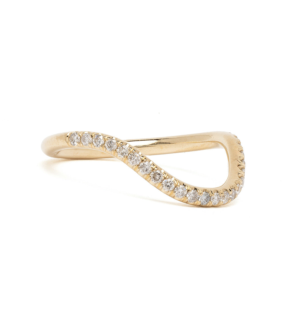 The Bold Beau Band A-R43-Demi engagement ring 14K yellow gold shiny finish with oval double row diamonds