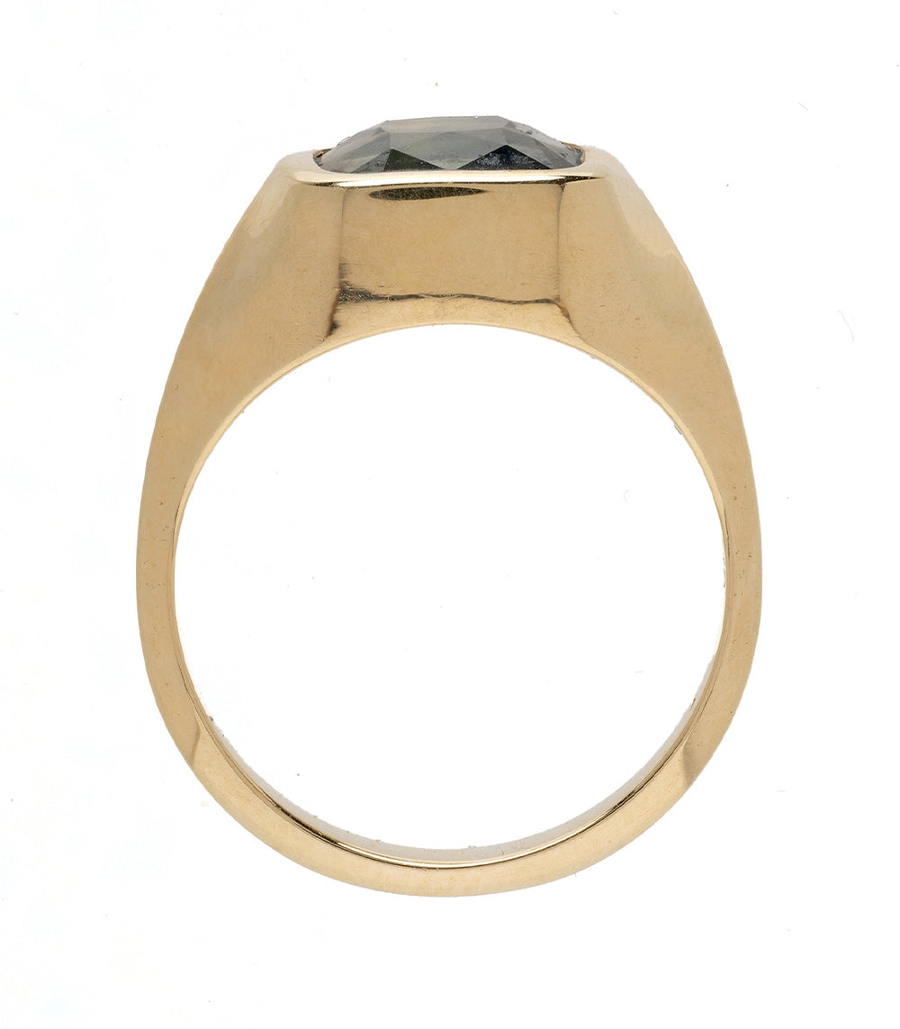 Tristan SK-R113-CC-TS-2.62 ring in gold with a faceted dark gemstone setting