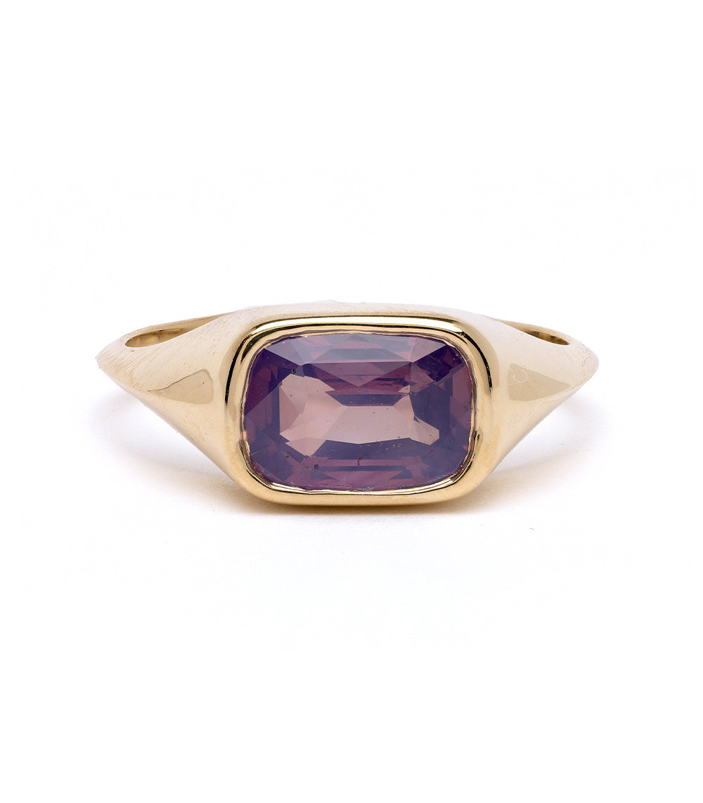 Tristan SK-R113-CC-PS-2.01 gold ring with large purple faceted gemstone bezel setting