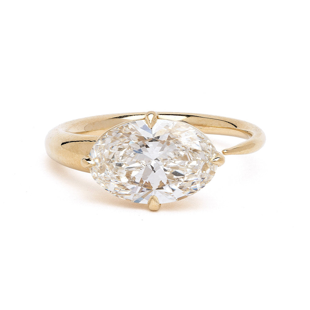 Sloane by SK-R86-EW-LGD-OB-2.67 gold engagement ring with oval-cut diamond solitaire center