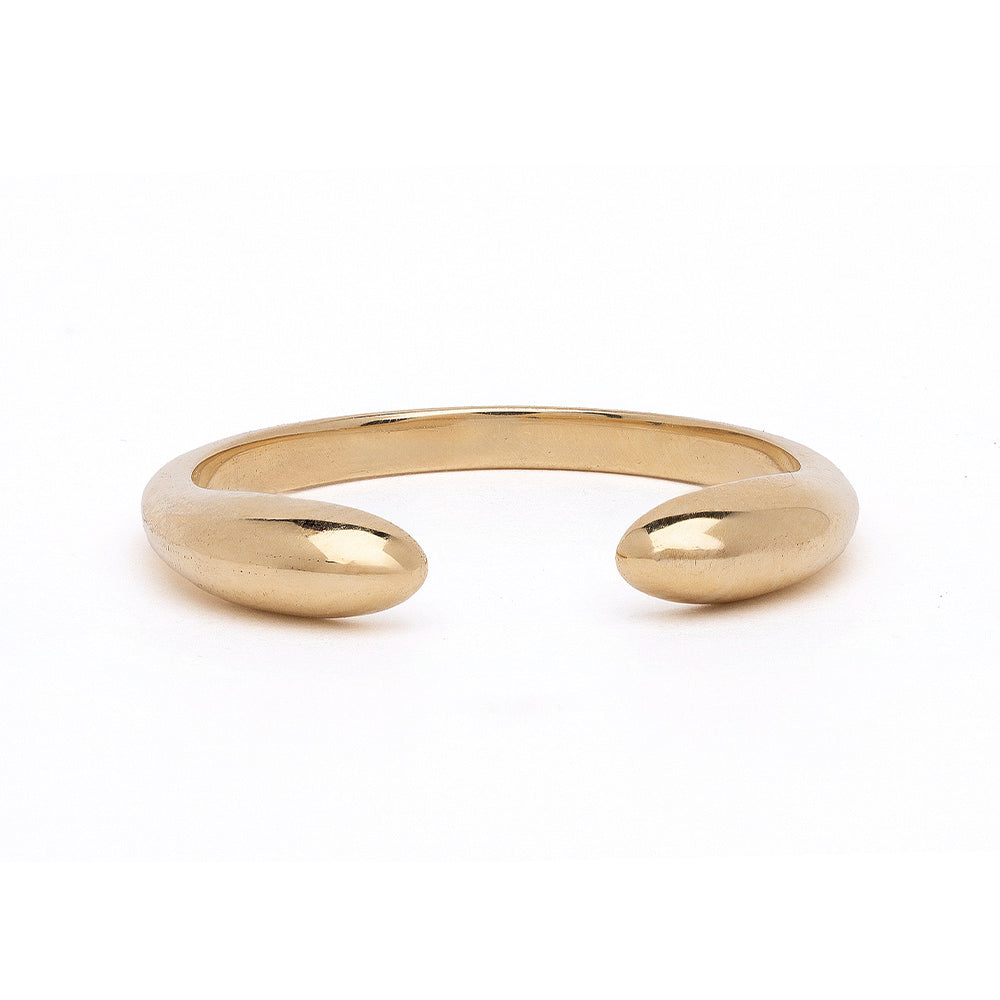 Double Comet Band NB-R2 gold band in 14K yellow gold with sleek double curved comet design