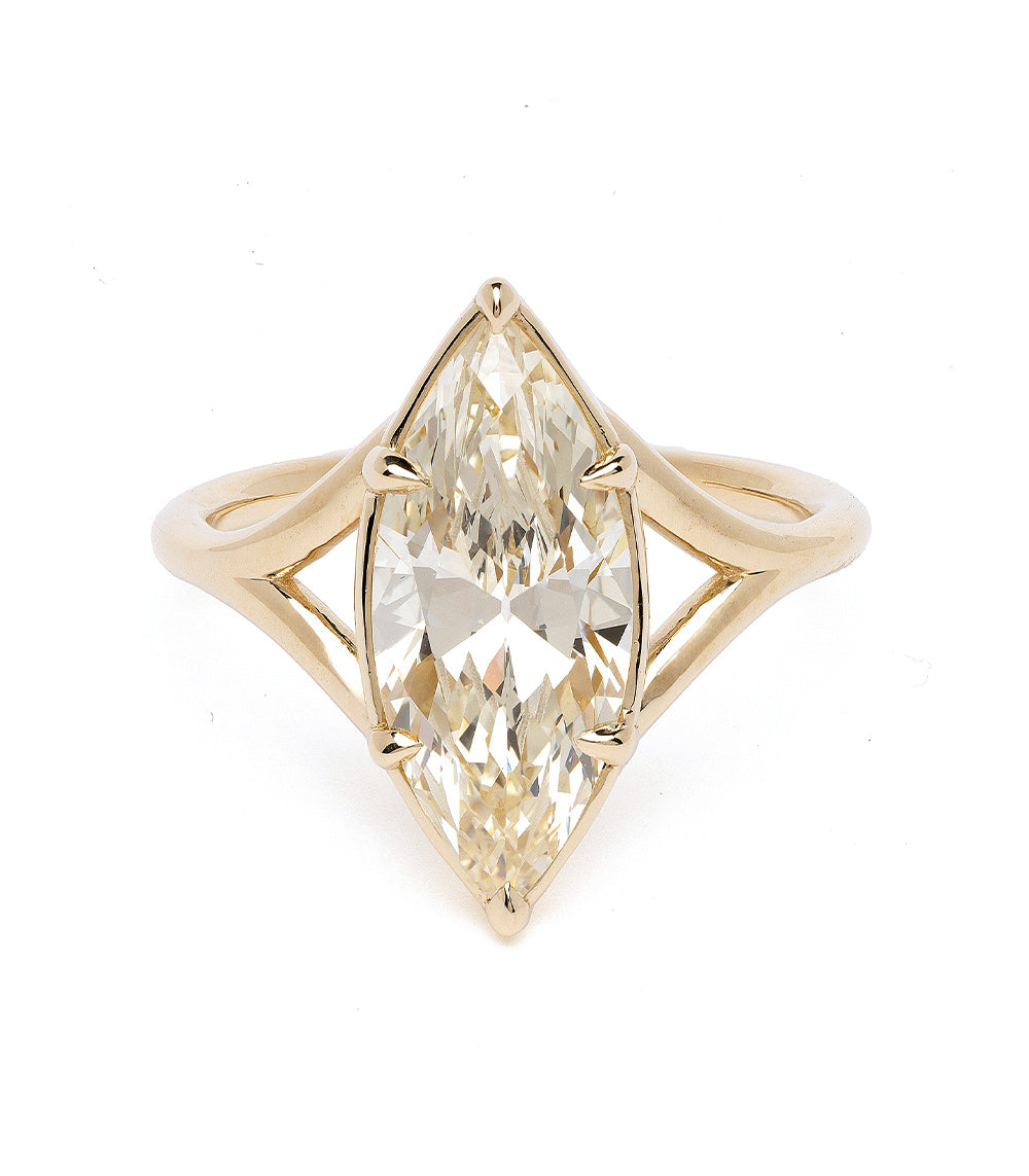 Marlow SK-R109-ND-MB-CD-2.58 diamond ring in yellow gold with a marquise centre and open lattice setting