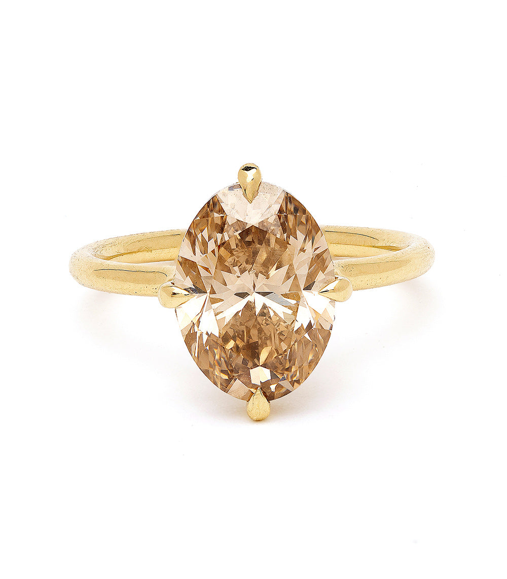 Billie SK-R94-ND-OC-NS-4.01 gold engagement ring with oval diamond and slim band