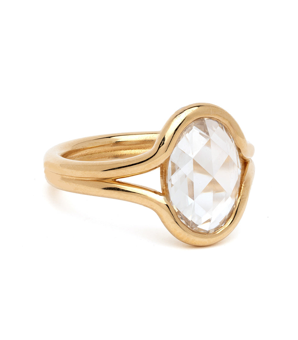 Onda SK-R114-LGD-ORC-1.97 engagement ring in gold with oval-cut clear center stone
