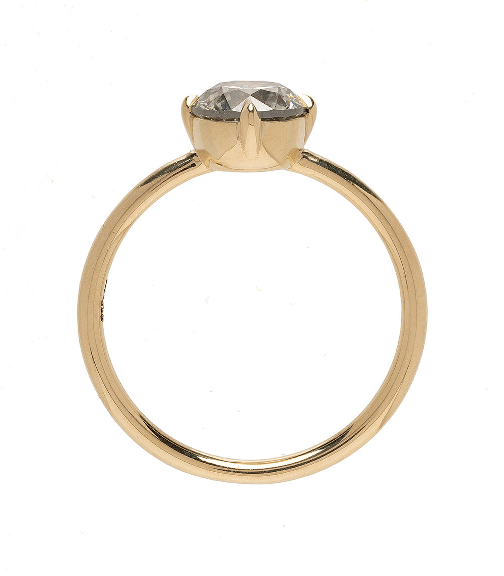 Kate SK-R31-SP-RB-1.30 gold engagement ring with a faceted round center stone and smooth band