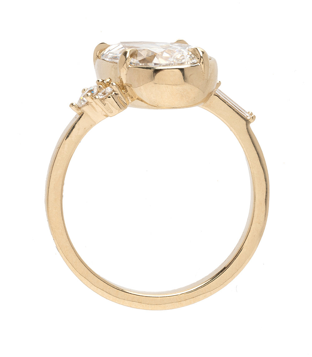 Sydney SK-R96-LGD-PS-WD-2.85 gold engagement ring with clear center stone — unique engagement ring