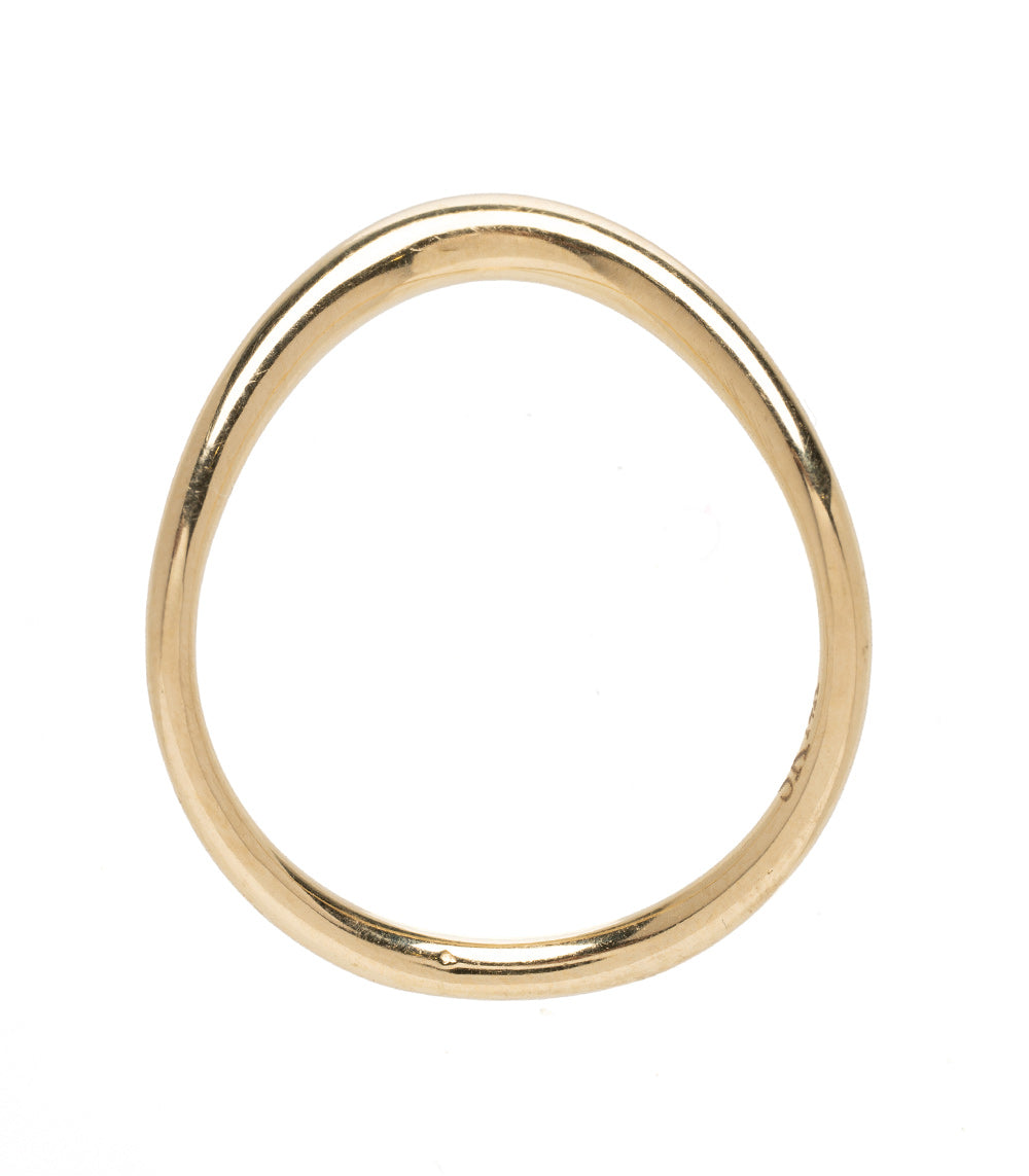 Medium Melt Band by EGB-R19 shiny 14K yellow gold ring band with a smooth melt design.