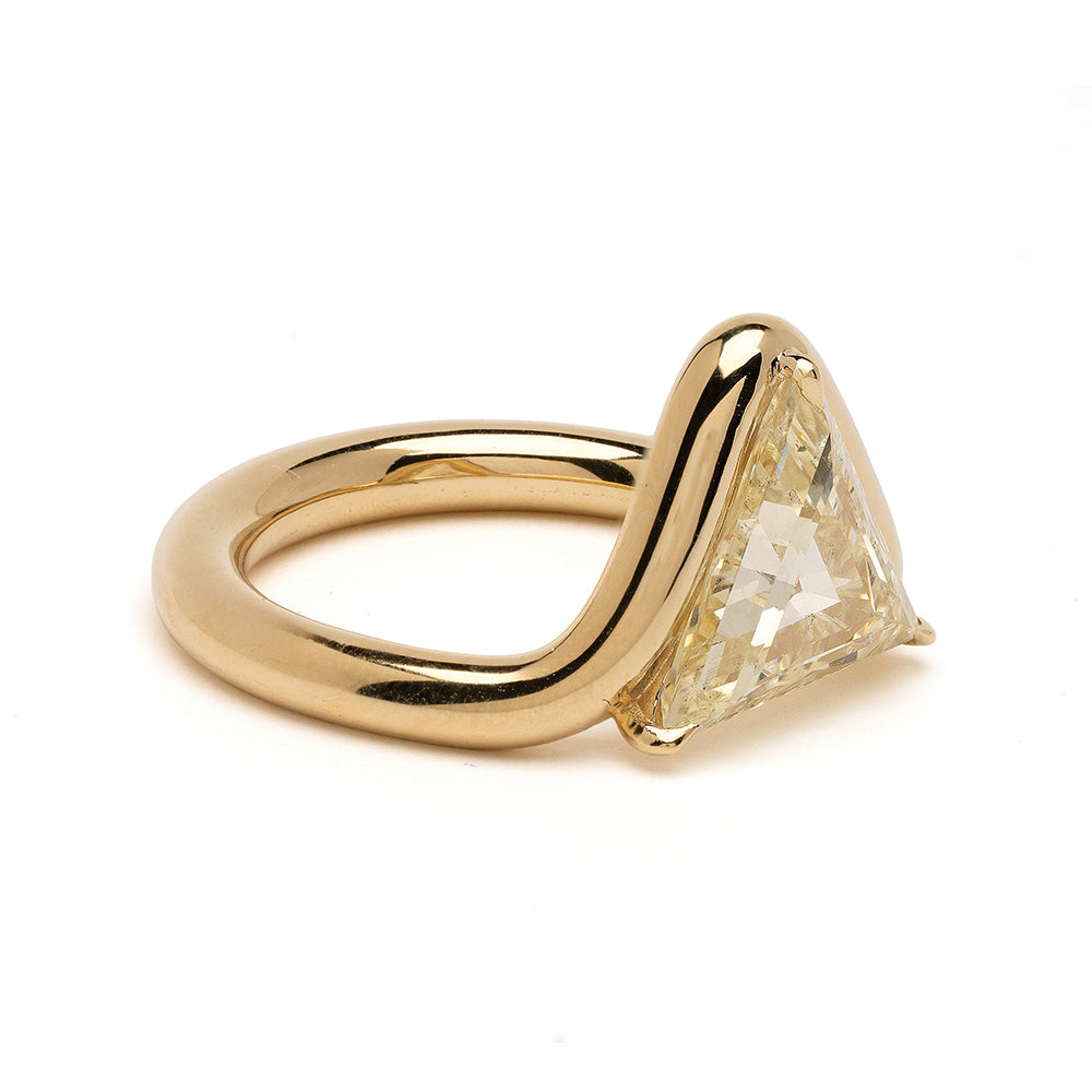 Aura by SK-R120-CD-TSC-2.81 gold engagement ring with faceted stone and polished band glossy