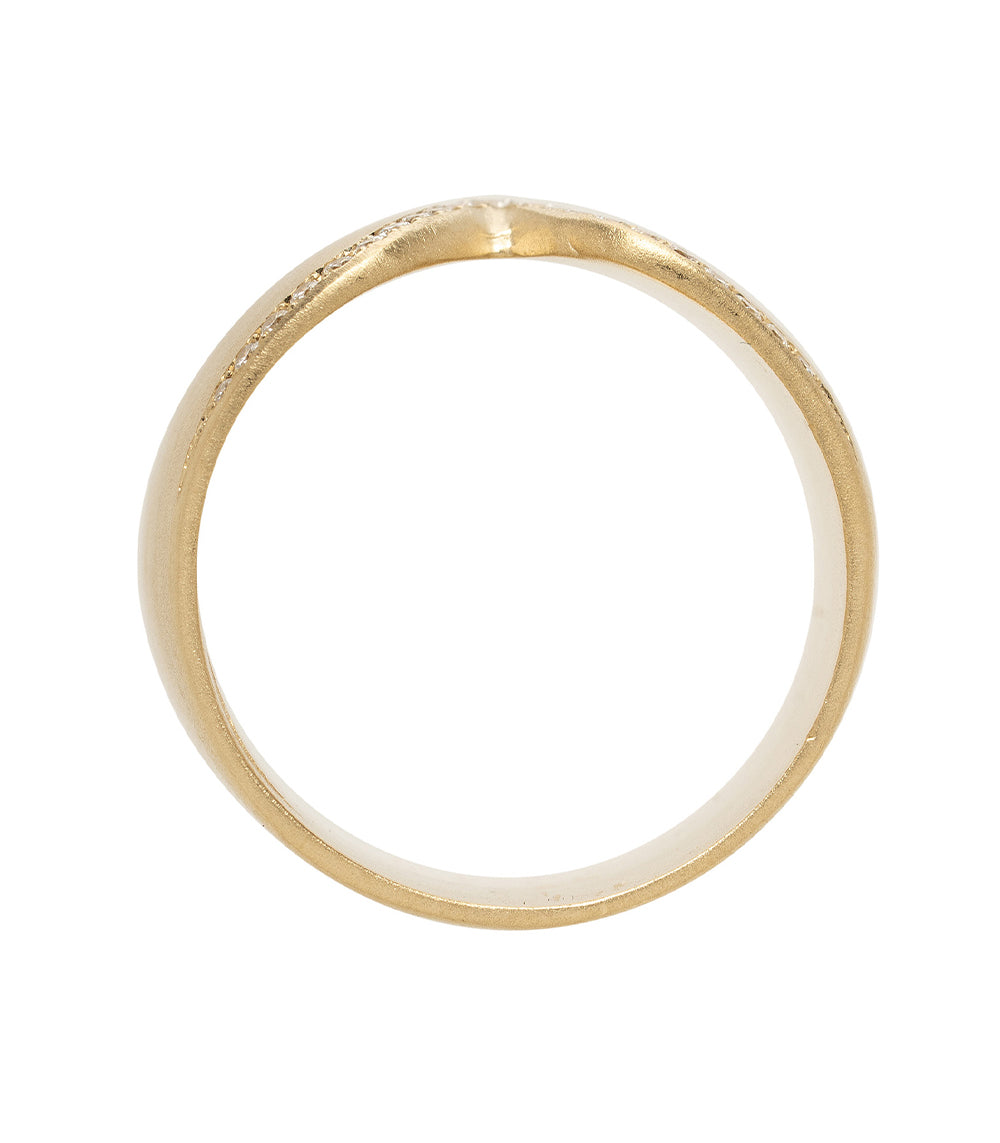 Glacier Point II by P-R14-B ring band in 14K yellow gold with shiny textured finish