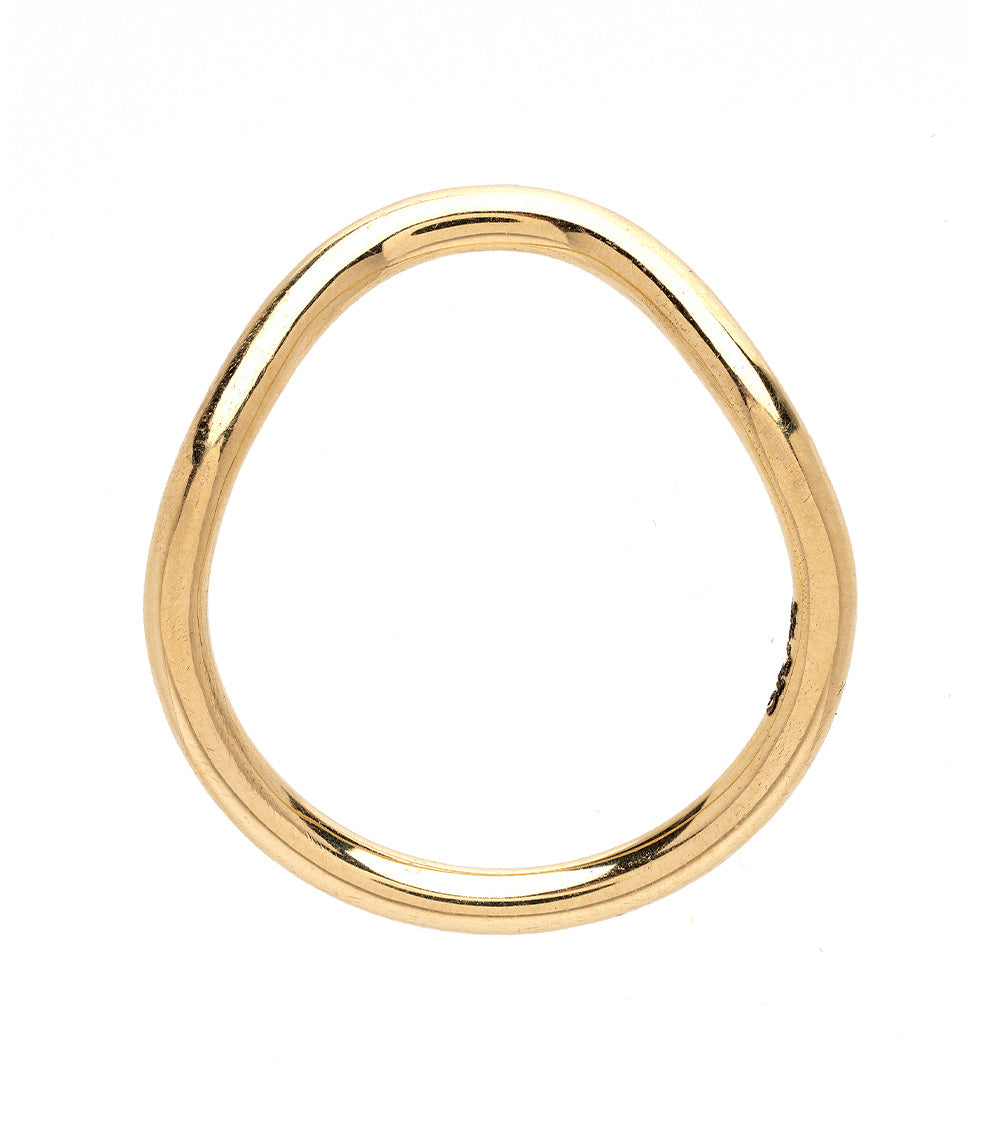 The Bold Beau Band A-R43 14K yellow gold band, shiny rounded profile with polished finish
