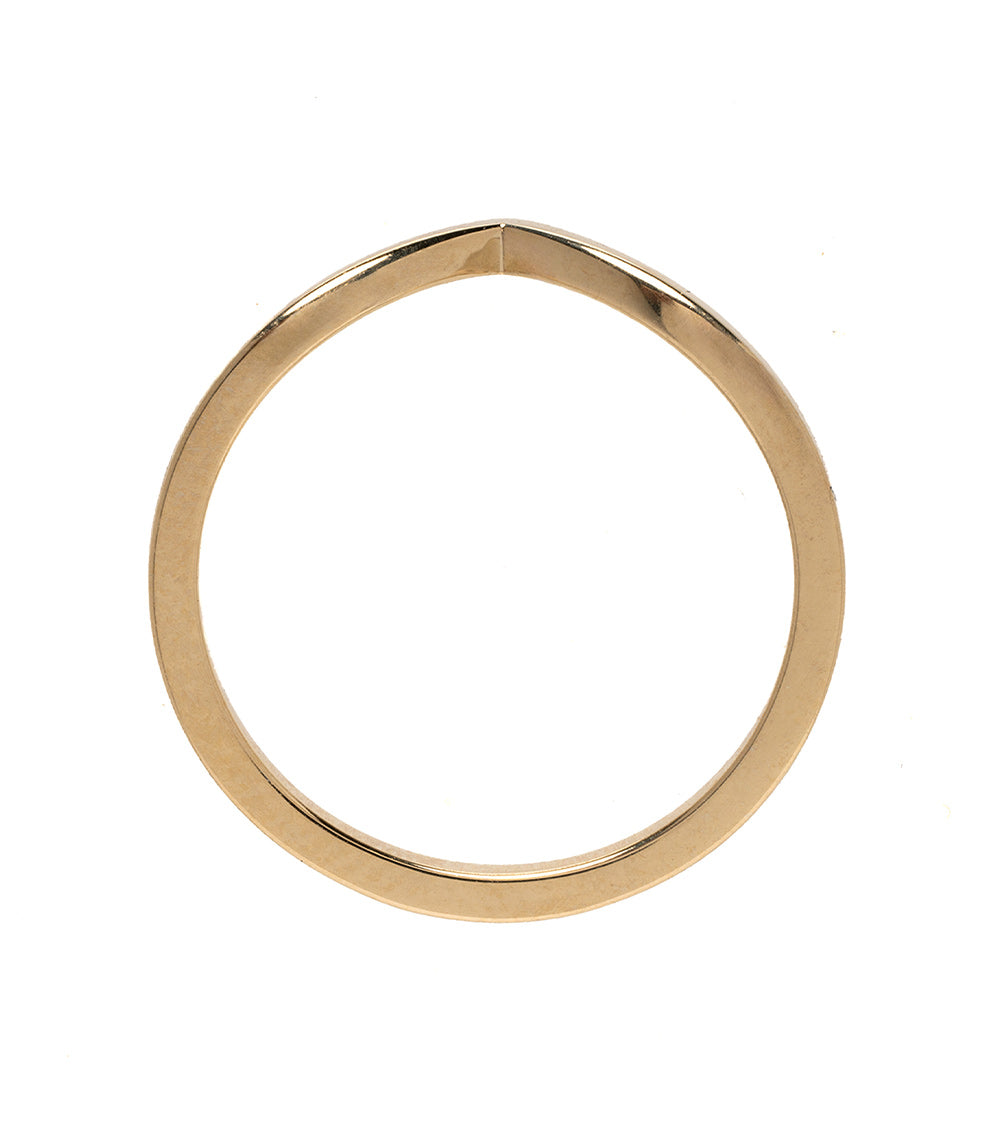 Mini Chevron Band by A-R1 in 14K yellow gold with a matte finish, slim chevron-style wedding band.