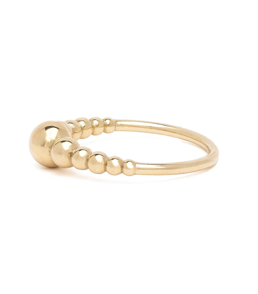 Bubbly Band SB-R4 ring band in 14K yellow gold with rounded bubbly bead setting, shiny finish