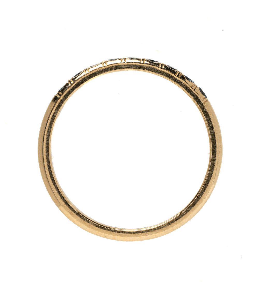 Vintage Inspired Stacking Band by LF-R1-TS in 14K yellow gold, shiny engraved edge