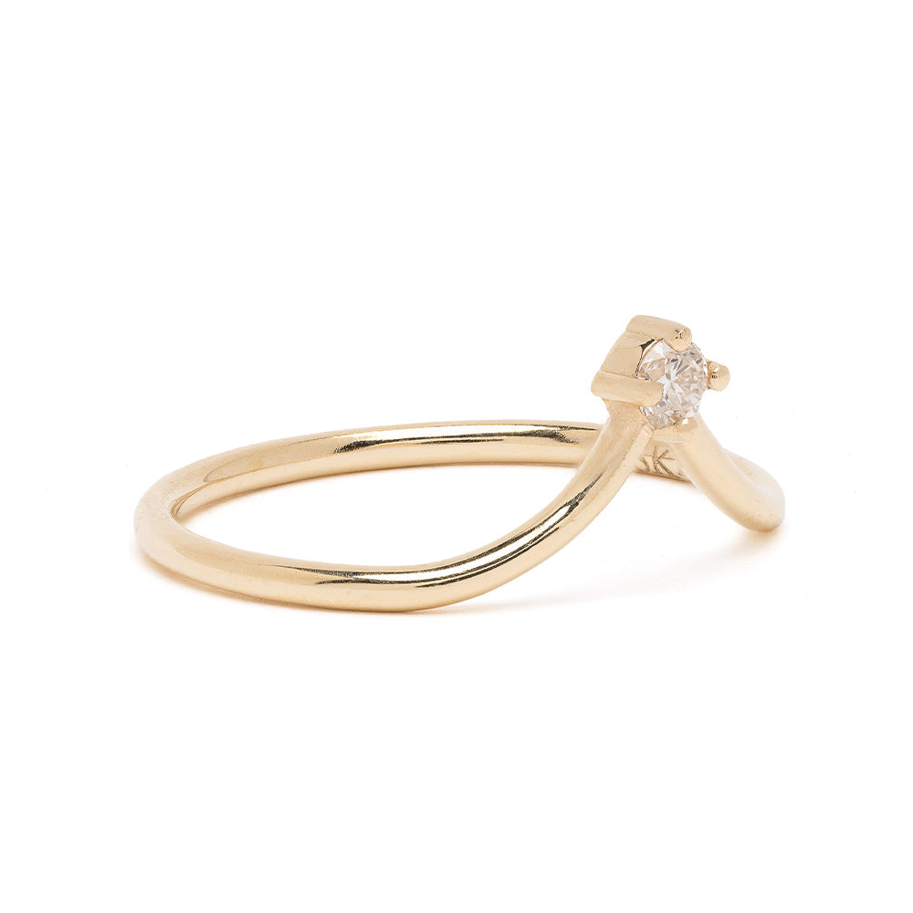 Spire Tiara AL-R16-RP engagement ring in shiny 14K yellow gold with a single round diamond