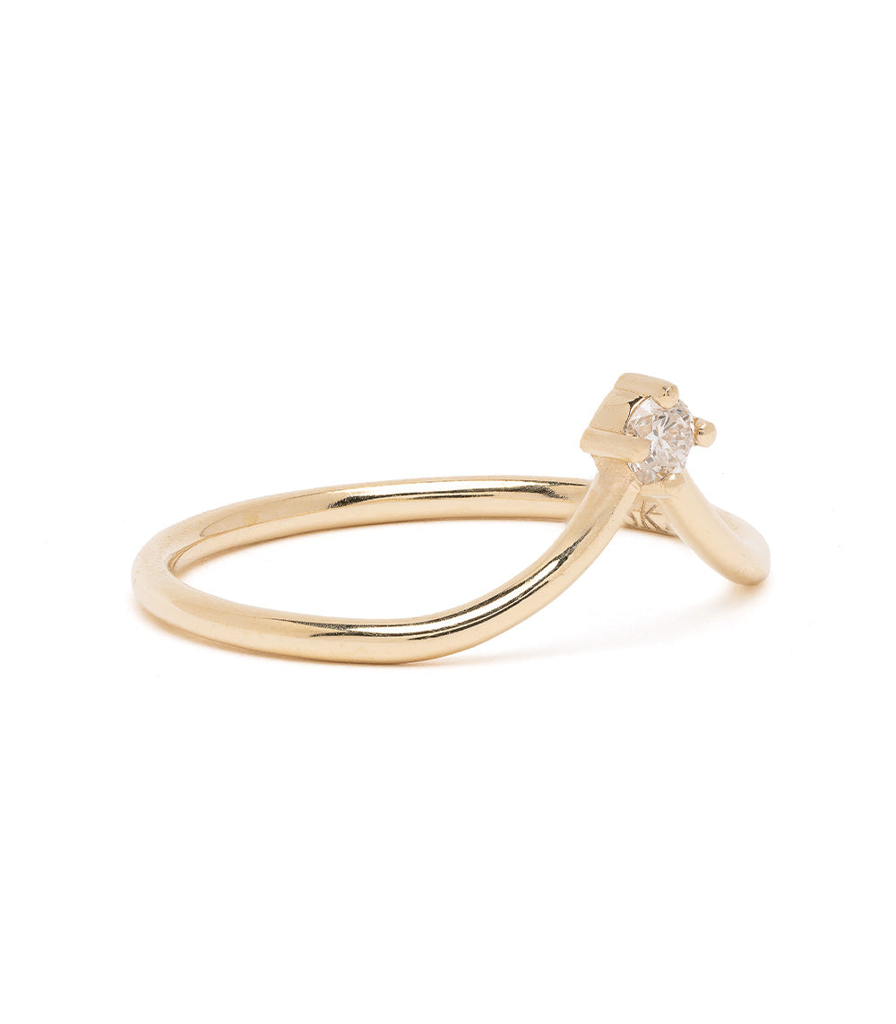Spire Tiara AL-R16-RP engagement ring in shiny 14K yellow gold with a single round diamond