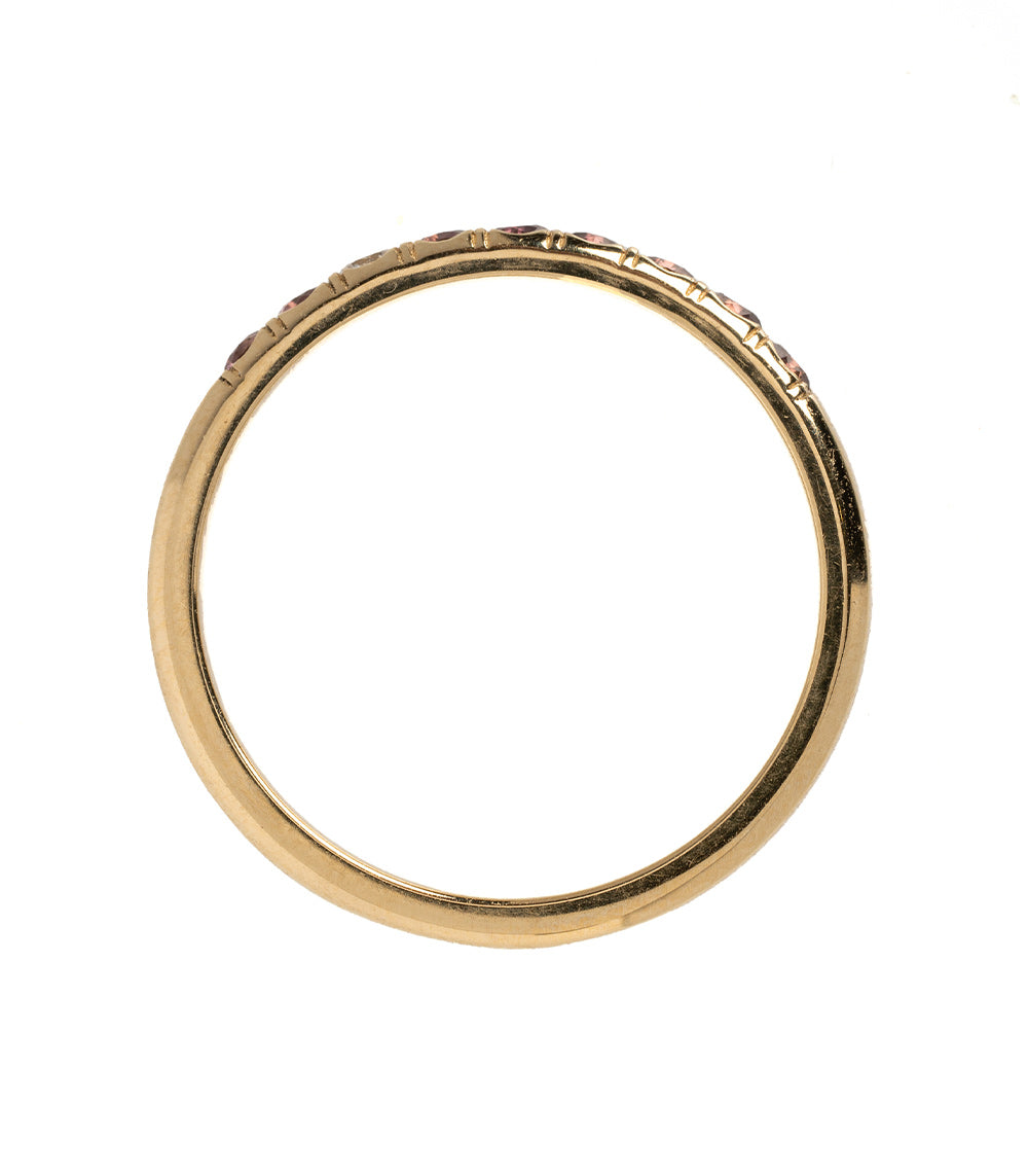Vintage Inspired Stacking Ring LF-R1-MS 14K yellow gold shiny ring with vintage inspired stacked bands
