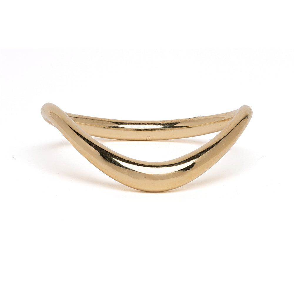 Medium Melt Band EGB-R19 ring in 14K yellow gold with shiny melt-wave design for women