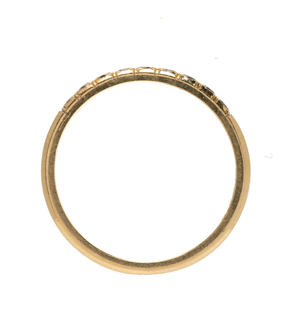 Vintage Inspired Stacking Band LF-R1-CD stacking band 14K yellow gold shiny with inset stones