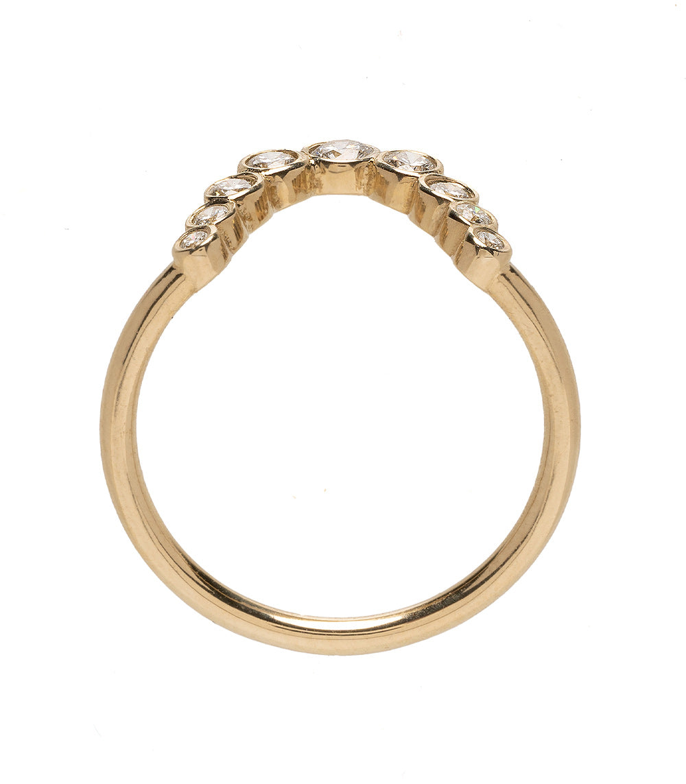 Bezels Sunrise Nesting Band by AL-R17 14K yellow gold band with round bezel-set stones, shiny finish