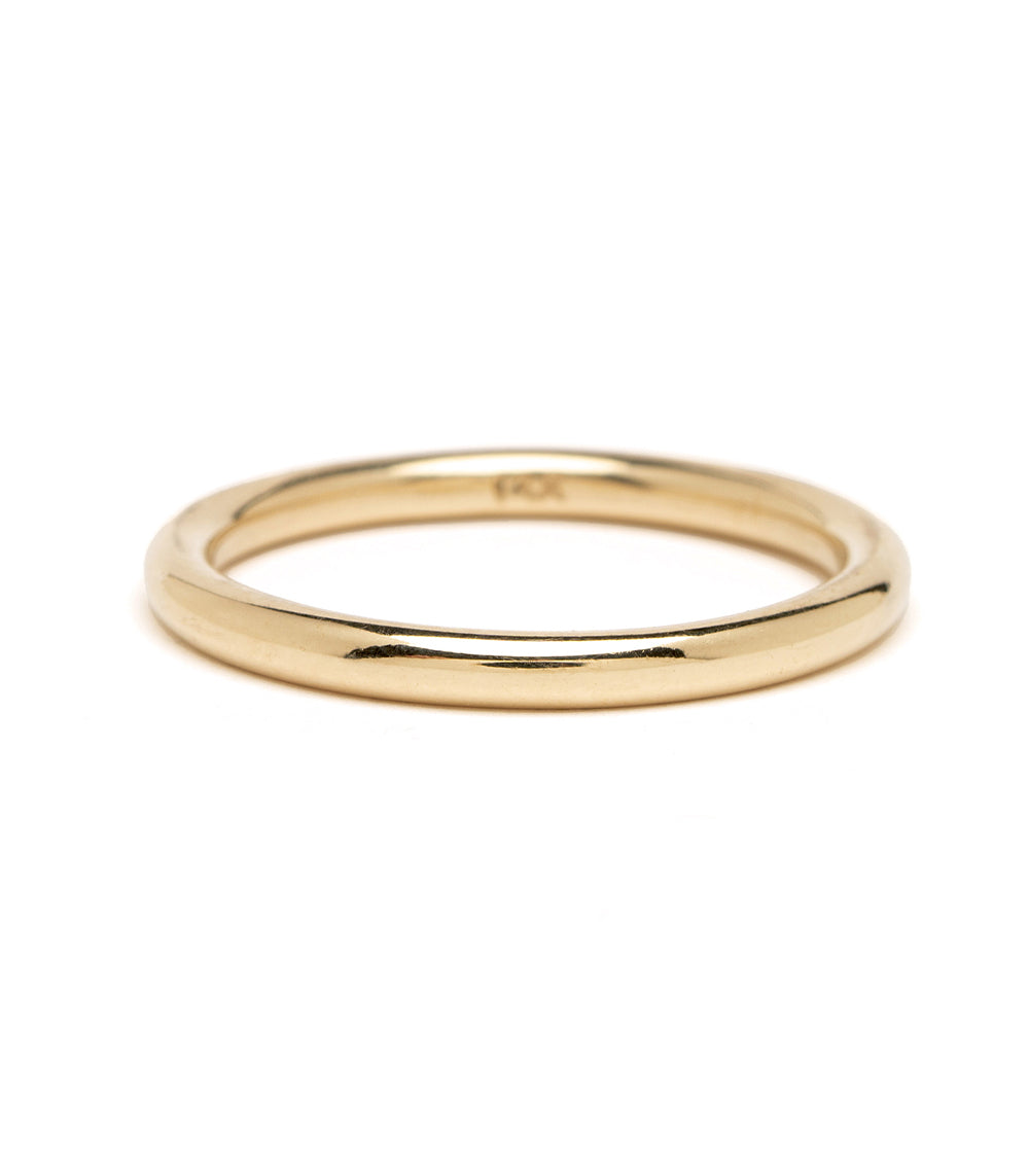 Smooth Round Band A-R32 band ring in 14K yellow gold with shiny smooth rounded finish.
