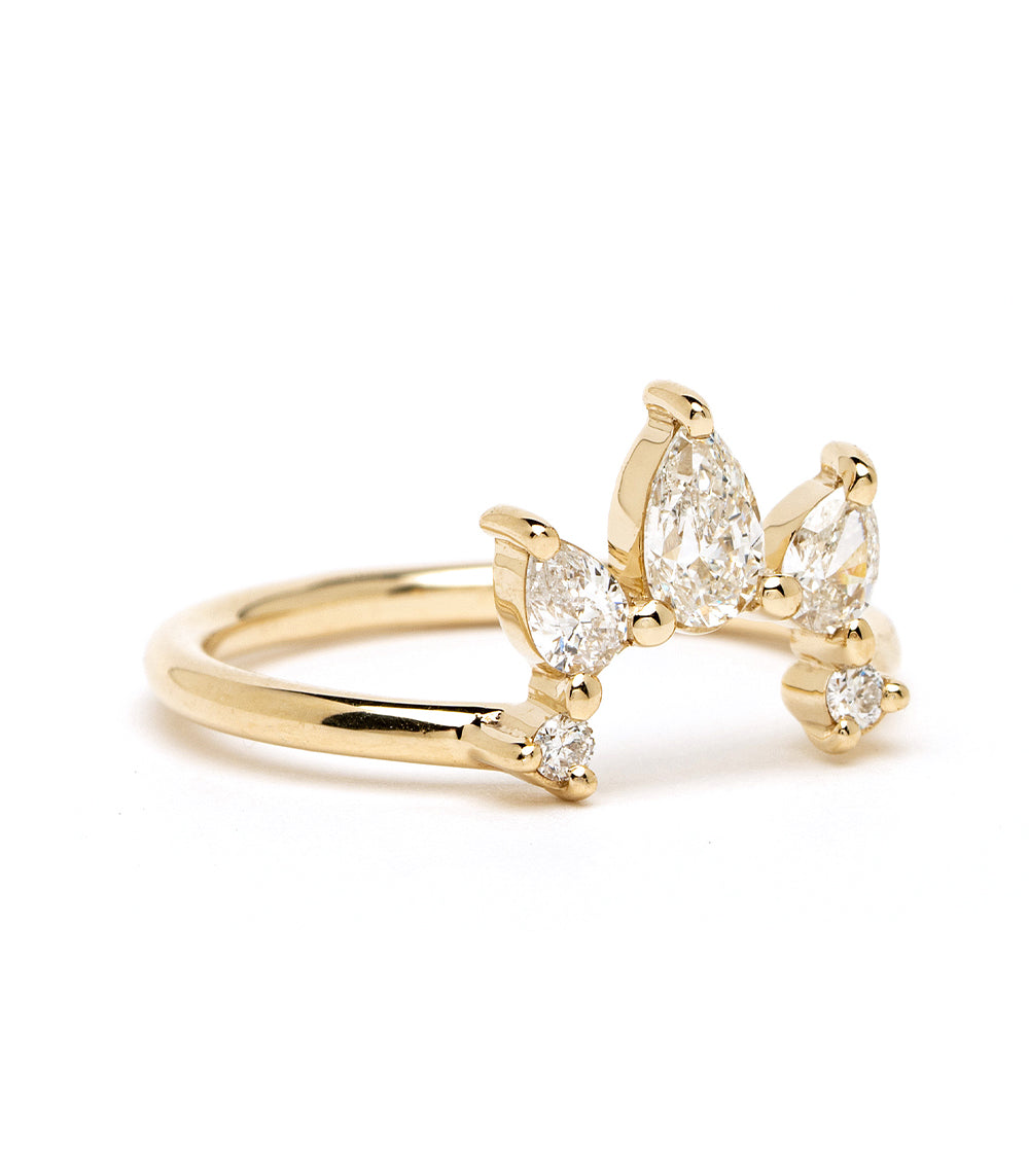 Sunrise Nesting Band AL-R15 14K yellow gold bands with shiny settings and sparkling diamonds