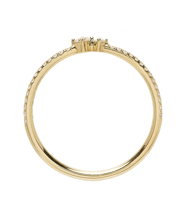 Confetti Band EB-R13 ring band in 14K yellow gold with shiny confetti pave detail.