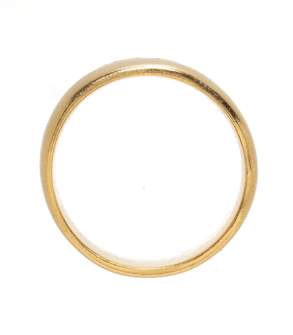 Torn Paper Band by P-R5 ring band in shiny 14K yellow gold with narrow, rounded profile