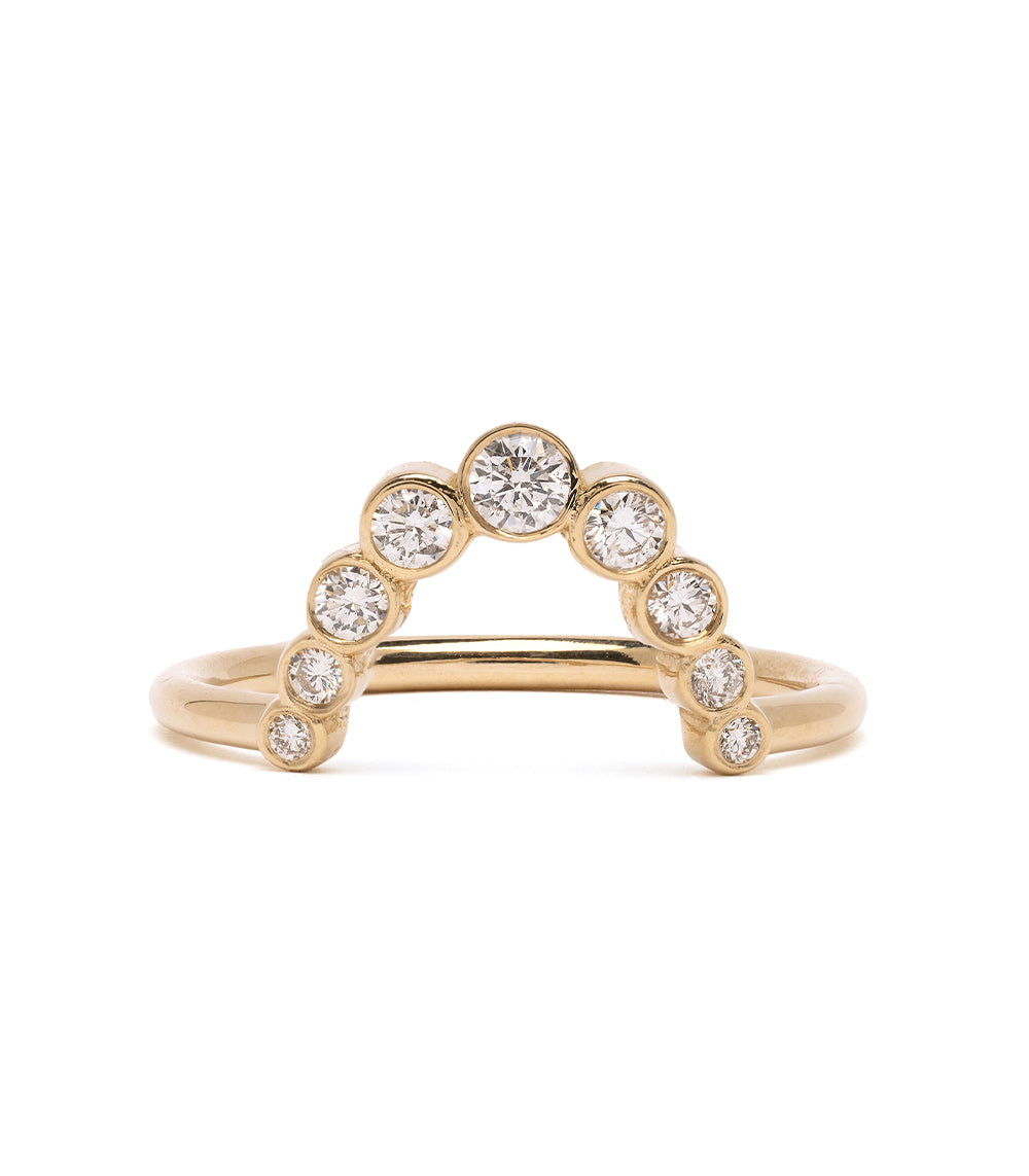 Bezels Sunrise Nesting Band by AL-R17 shiny 14K yellow gold band with bezel-set round diamonds