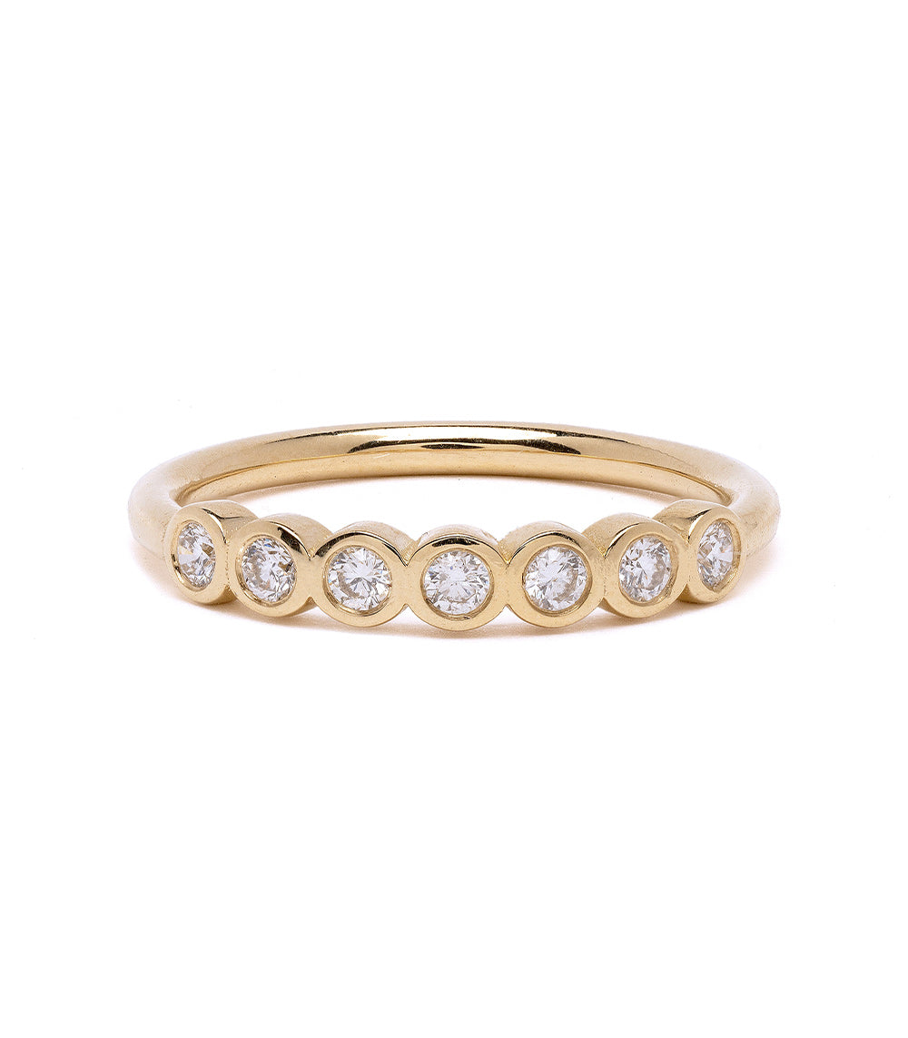 Diamond Bezels II EB-R17-D7 diamond ring in 14K yellow gold with shiny bezel set round diamonds