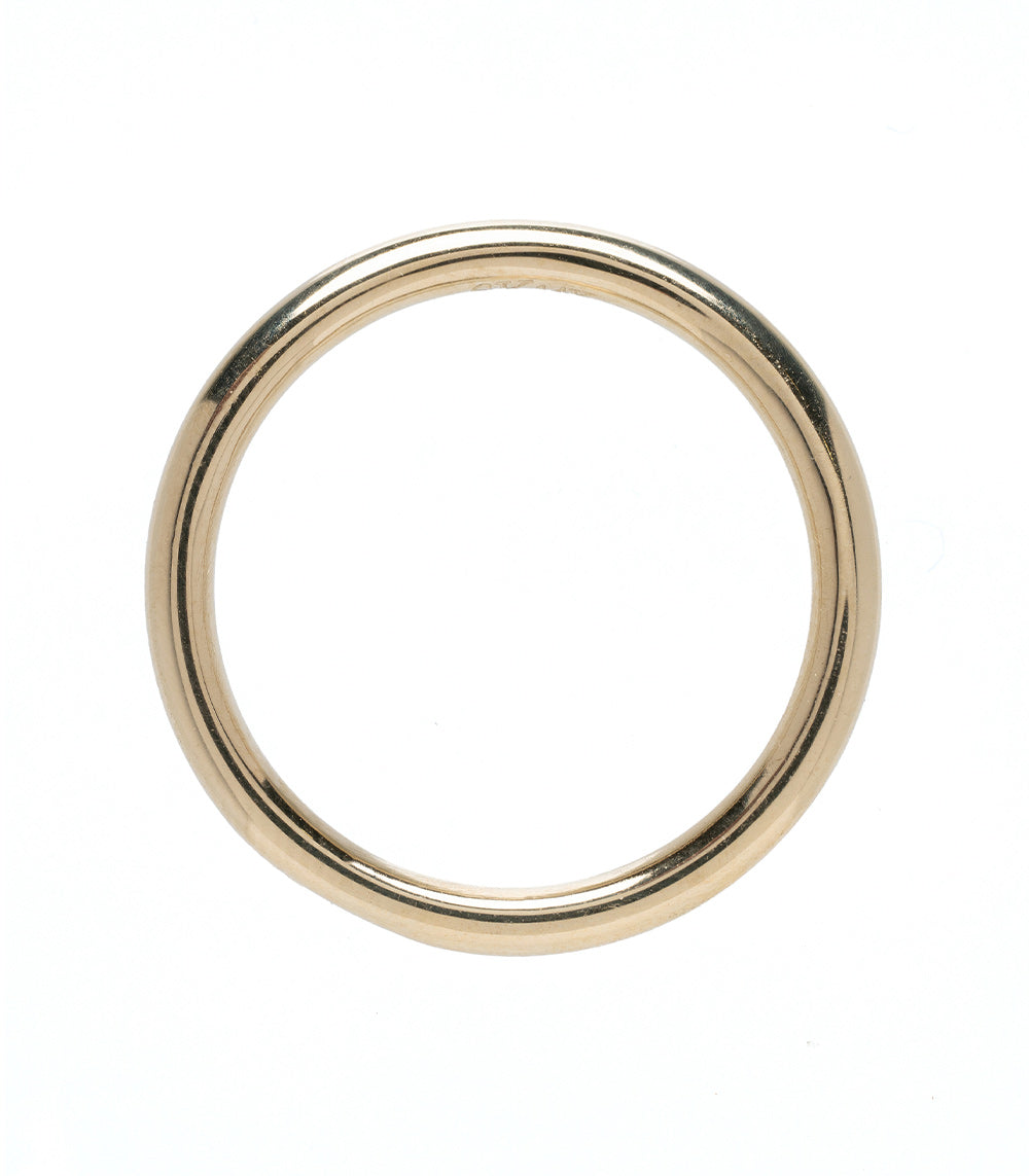 Mini Melt EGB-R18 ring in 14K yellow gold band with matte and shiny finish—minimal melt detailing